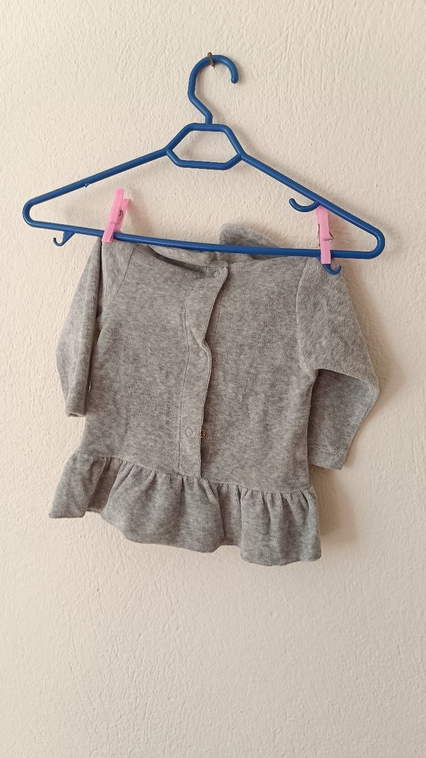 Gri kadife           Nakışlı Kedi Desenli Kıyafet - Görsel 3