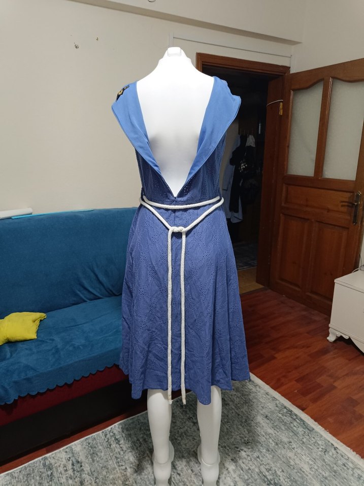 mavi bayan elbise - Görsel 5