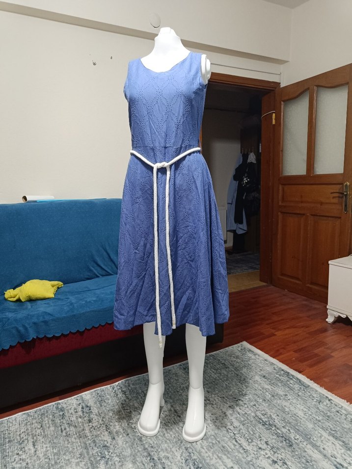 mavi bayan elbise - Görsel 2