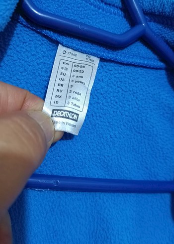 24-36 Ay Beden Mavi Fermuarlı Erkek Çocuk Mont