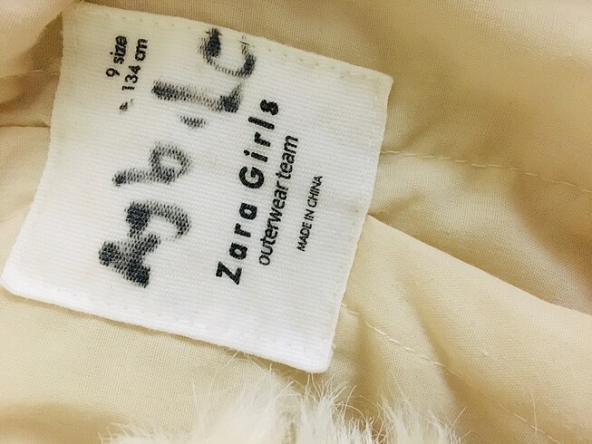 9 Yaş Beden ten rengi Renk Zara Kız Çocuk Mont Kaban