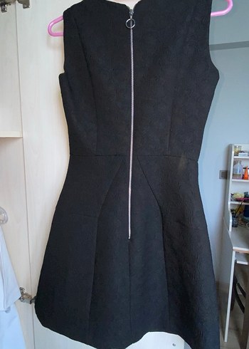 Siyah V Yaka Kolsuz Kadın Elbise - Görsel 2