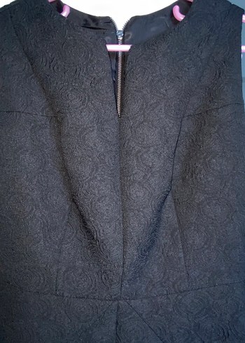 Siyah V Yaka Kolsuz Kadın Elbise - Görsel 3