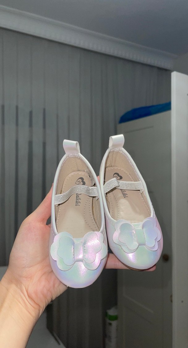 Kız Çocuk Beyaz Fiyonklu Babet - Görsel 2