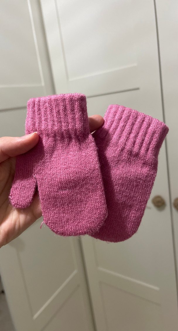 Kız Çocuk Pembe Triko Eldiven - Görsel 2