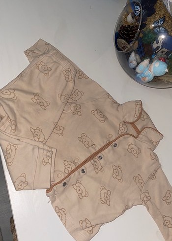 Düğmeli Bebek Erkek Takım, Uzun Kollu, Kahverengi - Görsel 3