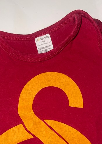 Kırmızı Baskılı Bebek Body, Düğmeli, Kısa Kollu orjinal - Görsel 2