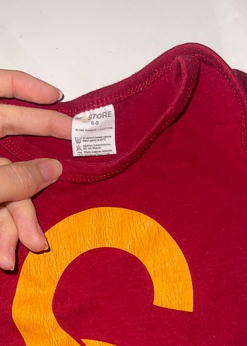 Kırmızı Baskılı Bebek Body, Düğmeli, Kısa Kollu orjinal - Görsel 3