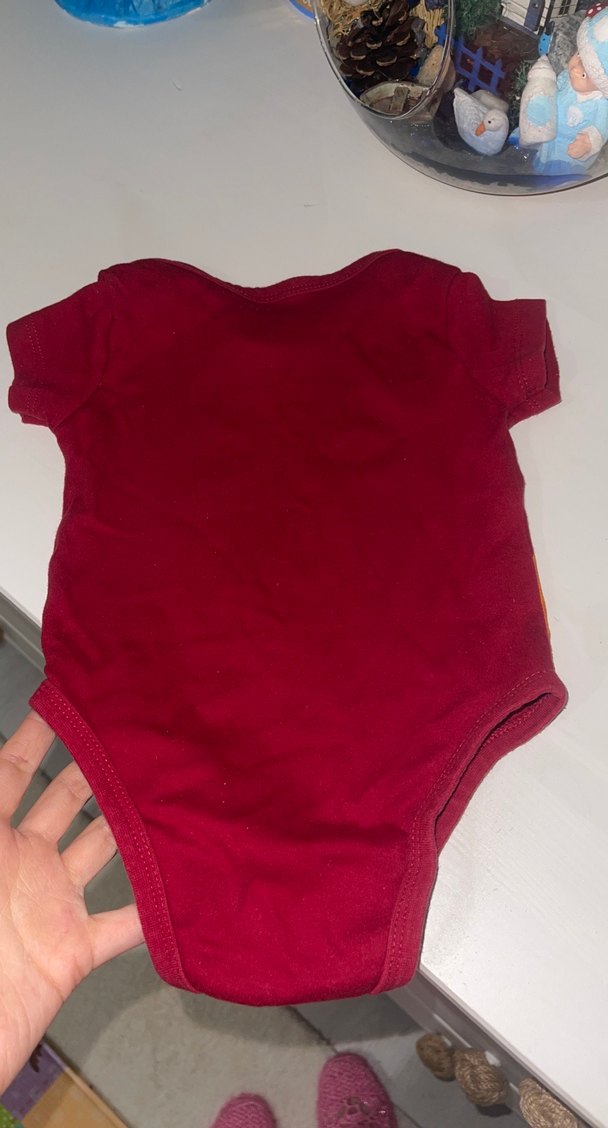 Kırmızı Baskılı Bebek Body, Düğmeli, Kısa Kollu orjinal - Görsel 5