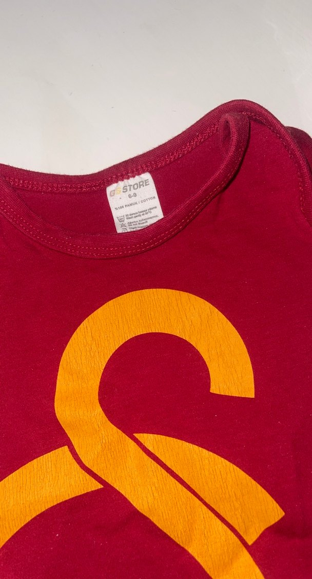 Kırmızı Baskılı Bebek Body, Düğmeli, Kısa Kollu orjinal - Görsel 2