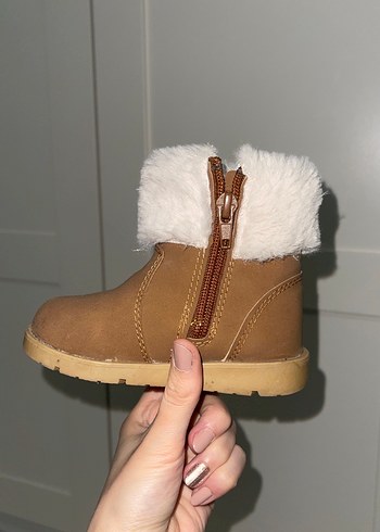 Kız Çocuk Kahverengi Süet Kürklü Bot - Görsel 6