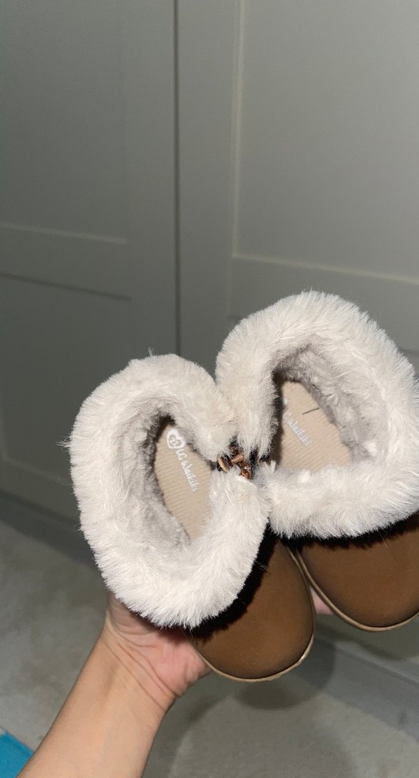 Kız Çocuk Kahverengi Süet Kürklü Bot - Görsel 5