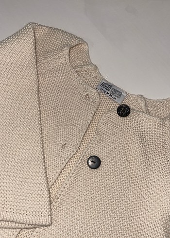 Kız Çocuk Örgü Beyaz Hırka - Görsel 3