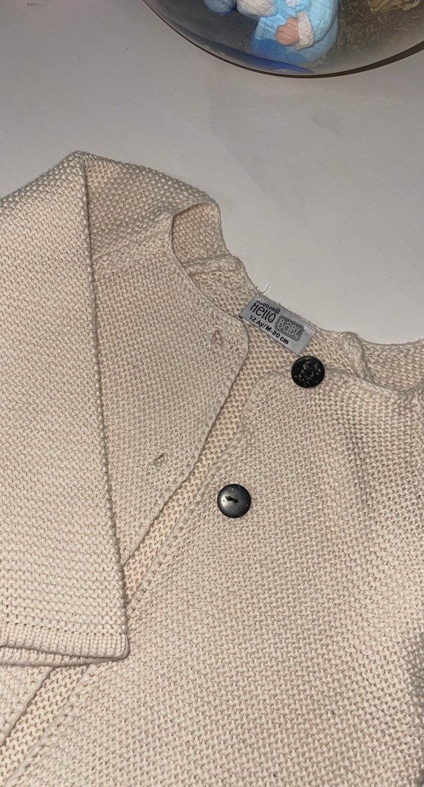 Kız Çocuk Örgü Beyaz Hırka - Görsel 3