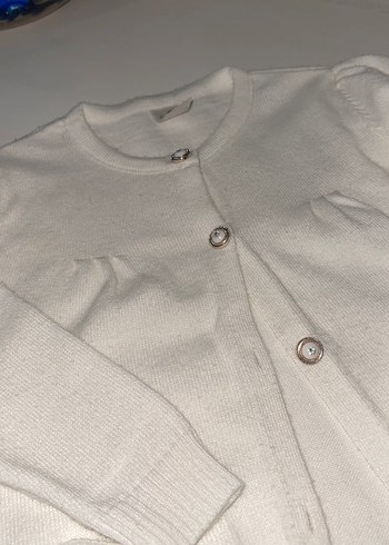 Düğmeli Beyaz beyaz kız çocuk - Görsel 2