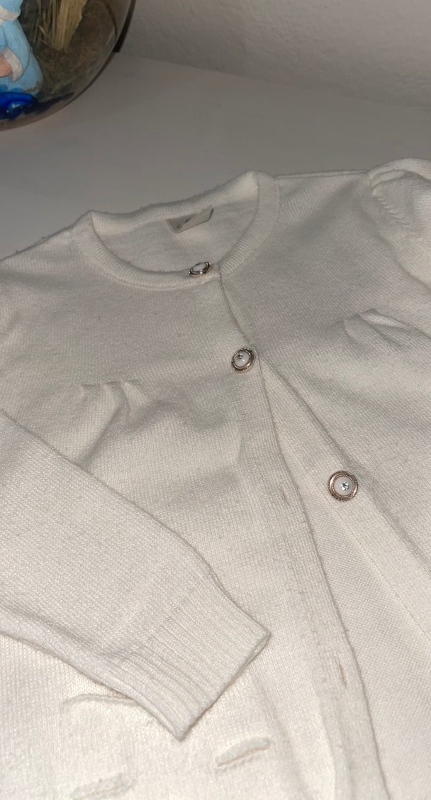 Düğmeli Beyaz beyaz kız çocuk - Görsel 2