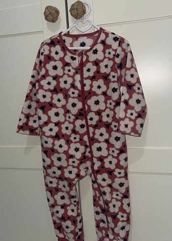 Fermuarlı Pembe Desenli Bebek Tulumu - Görsel 5