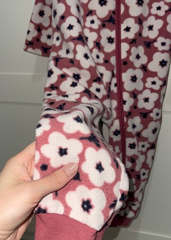 Fermuarlı Pembe Desenli Bebek Tulumu - Görsel 4