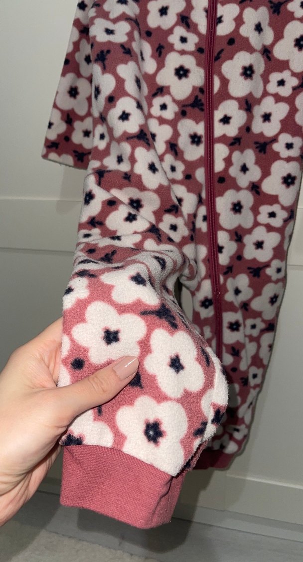 Fermuarlı Pembe Desenli Bebek Tulumu - Görsel 4