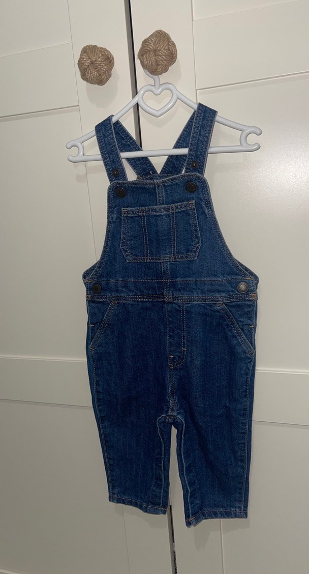 Erkek Çocuk Lacivert Denim Askılı Tulum - Görsel 2