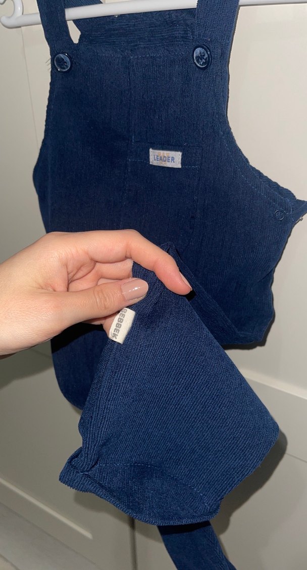 Erkek Çocuk Lacivert Denim Salopet - Görsel 3