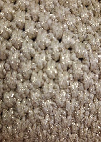 altın simli Örgü Kadın Portföy Çanta - Görsel 5