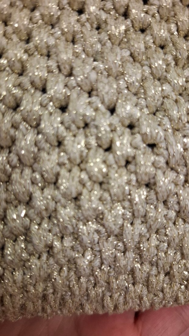 altın simli Örgü Kadın Portföy Çanta - Görsel 5