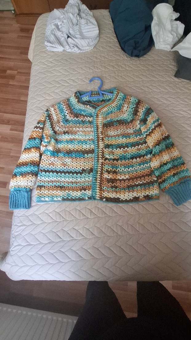 Kadın Çok Renkli Örgü Bohem Hırka - Görsel 3