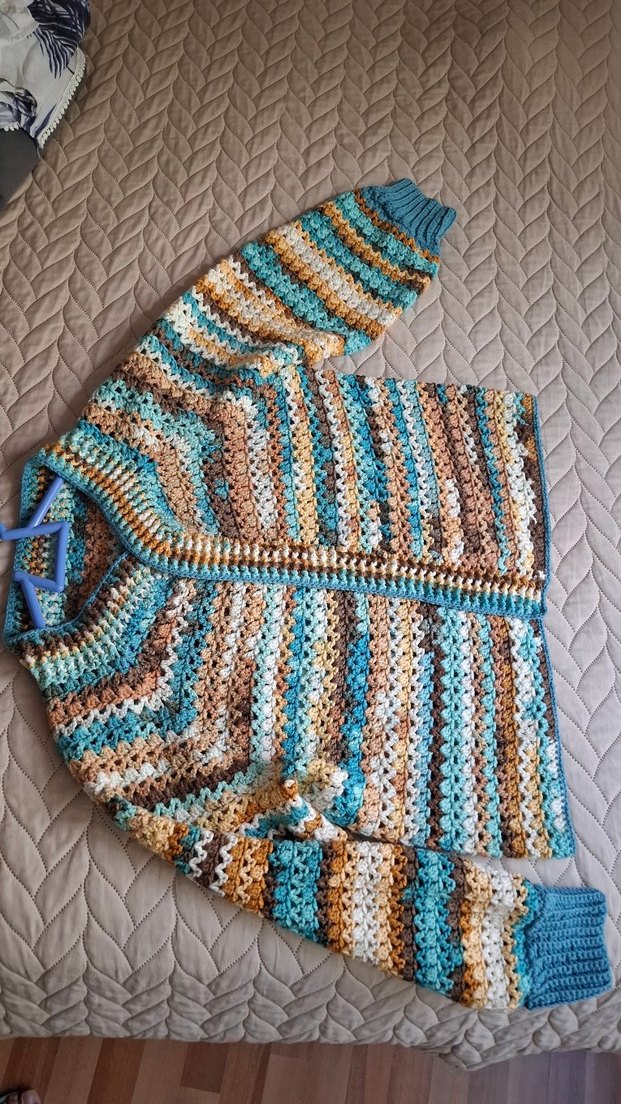 Kadın Çok Renkli Örgü Bohem Hırka - Görsel 4