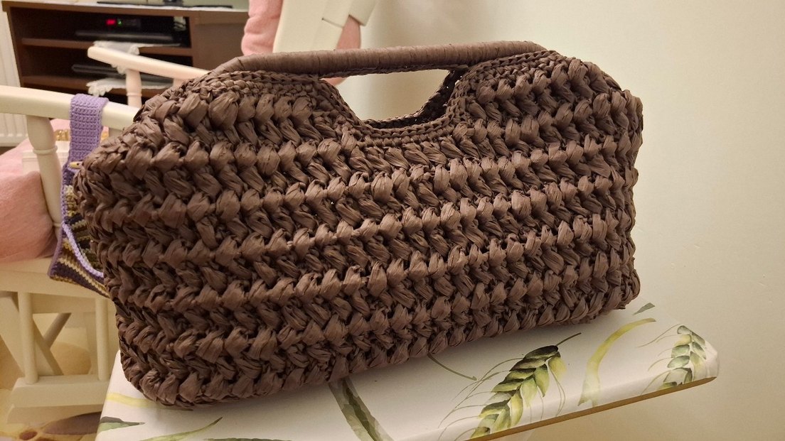 Kahverengi Örgü Bohem Kadın Çanta - Görsel 2