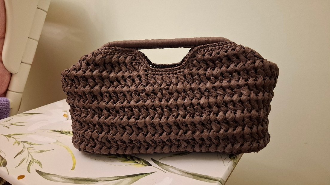 Kahverengi Örgü Bohem Kadın Çanta - Görsel 4