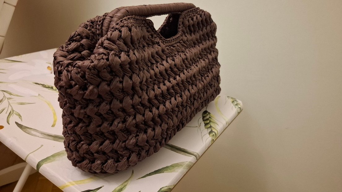 Kahverengi Örgü Bohem Kadın Çanta - Görsel 3
