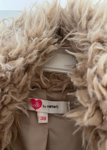 Bej Tüylü Midi Kadın Ceket Kürk - Görsel 3