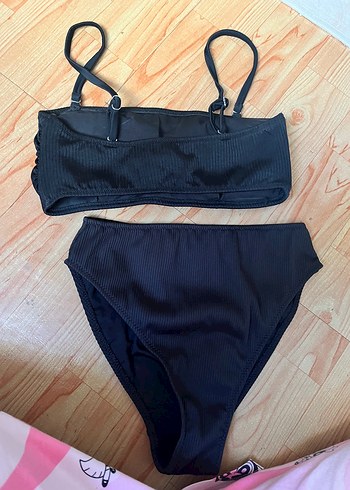 36 Beden Siyah Strappy Kadın Bikini Takımı