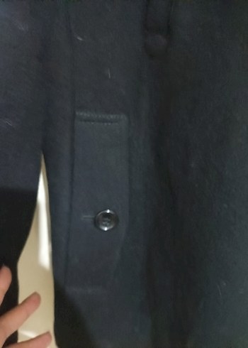 Erkek Siyah Kaşe Düğmeli Kaban - Görsel 6