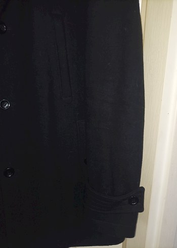 Erkek Siyah Kaşe Düğmeli Kaban - Görsel 3