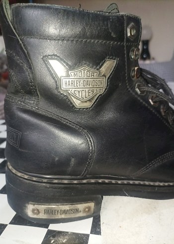 Siyah Deri Harley Davidson Erkek Bot - Görsel 3