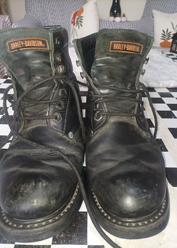 Siyah Deri Harley Davidson Erkek Bot - Görsel 2