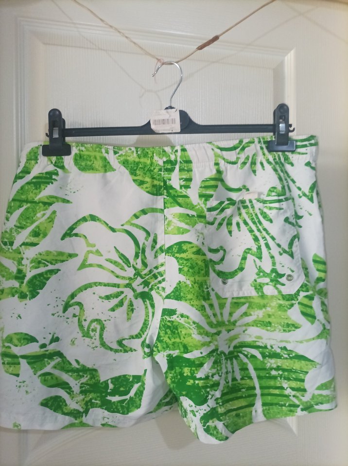 Yeşil Batik Desenli Erkek Plaj Şortu - Görsel 2