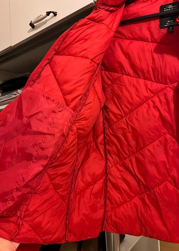 Kadın Kırmızı Fermuarlı şişme mont - Görsel 4
