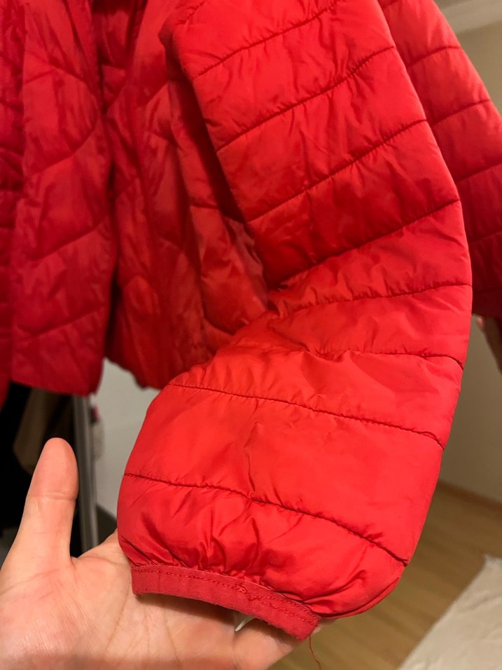 Kadın Kırmızı Fermuarlı şişme mont - Görsel 2