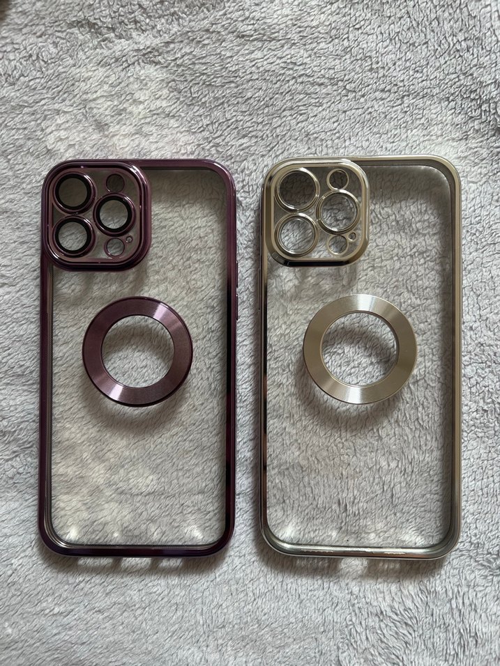 Düğmeli Bohem Tarzı Mor ve Gri Telefon Kılıfları 13 pro max - Görsel 2