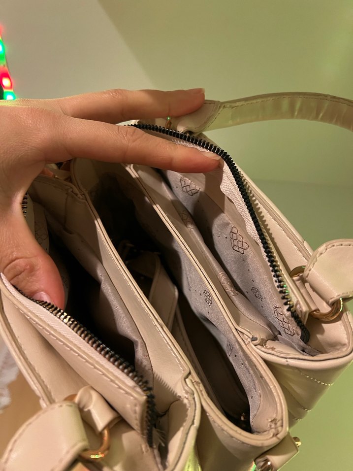 Bej Deri Kadın Çanta - Görsel 3