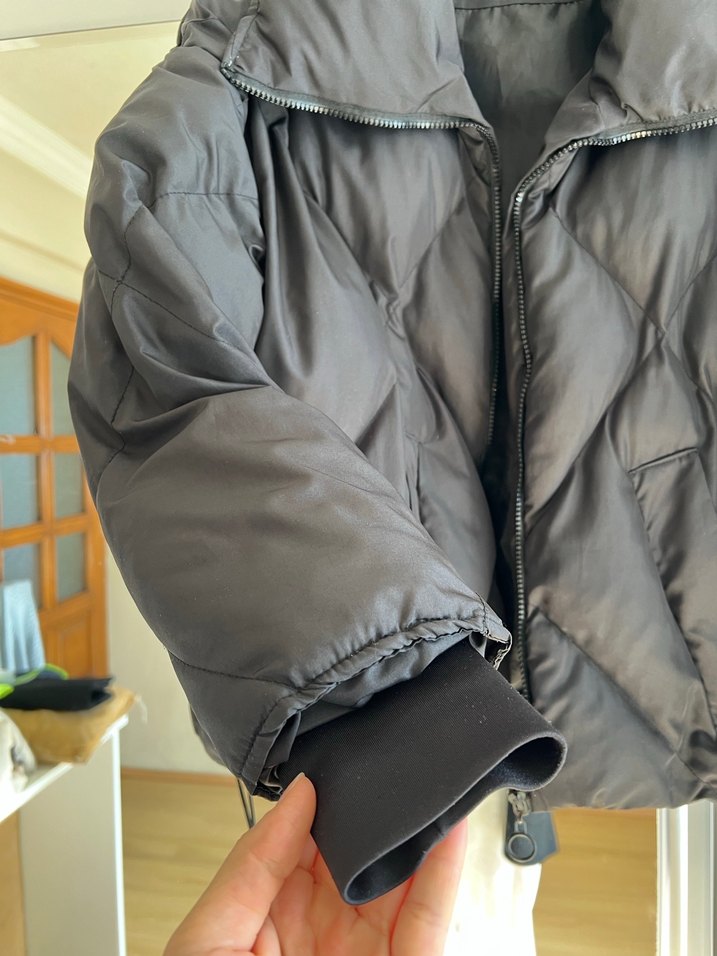 Kadın Siyah normal Boy Rahat Kesim Mont - Görsel 3