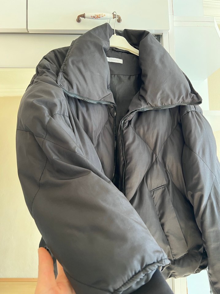 Kadın Siyah normal Boy Rahat Kesim Mont - Görsel 2