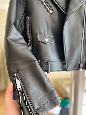 m Beden Biker deri ceket