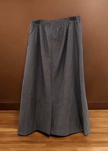 Gri Keten Uzun Salaş Etek - Görsel 2