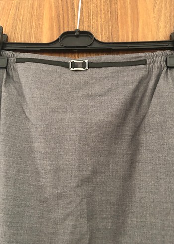 Gri Keten Uzun Salaş Etek - Görsel 4