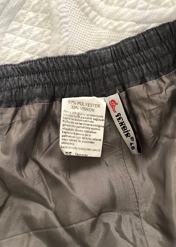 Gri Keten Uzun Salaş Etek - Görsel 7