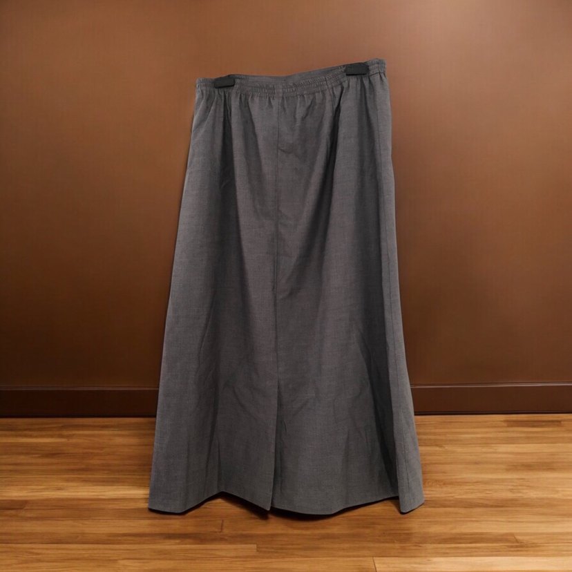 Gri Keten Uzun Salaş Etek - Görsel 2